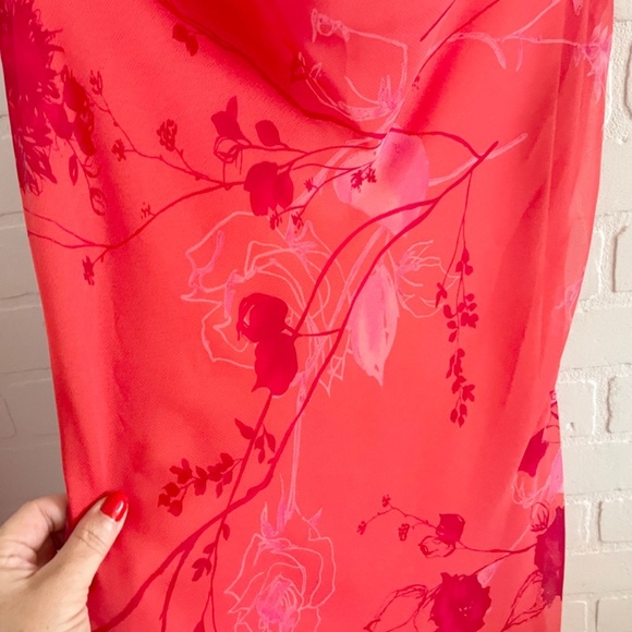Vintage Vibrant Red and Pink Midi Dress - Picture 8 of 13